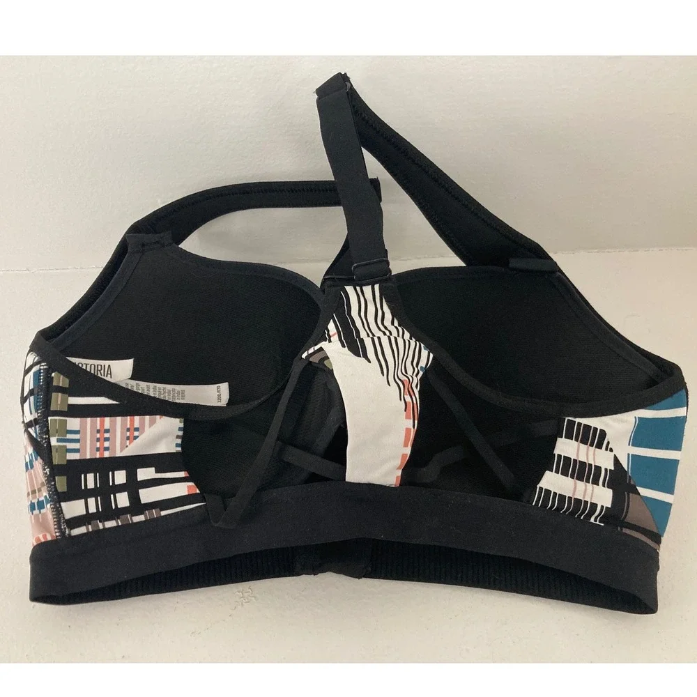 Victoria's Secret 32DD Knockout Sports Bra Colorblock Contemporary Futuristic